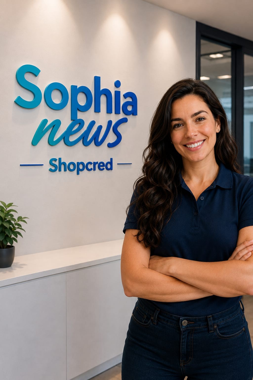 SophIA, embaixadora digital da Shopcred, no espaço SophIA News